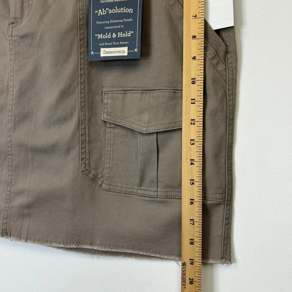 NEW Democracy Ab Solution Cargo Mini Skirt Women's Size 20W Taupe Beige Cotton